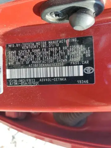 2010 TOYOTA CAMRY BASE