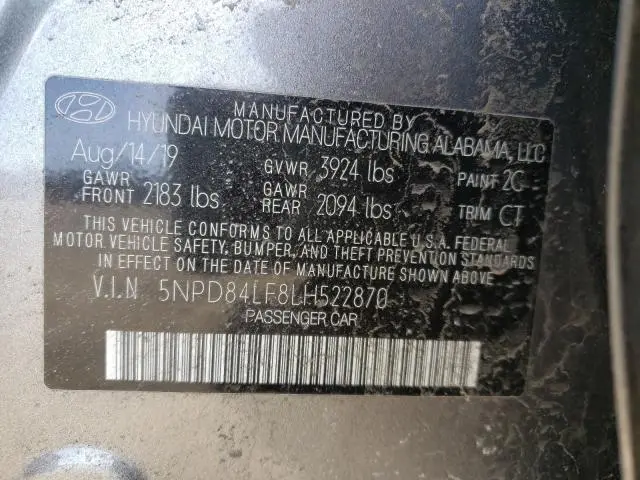 2020 HYUNDAI ELANTRA SEL