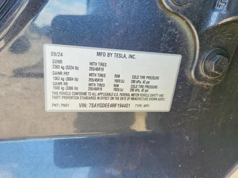 2024 TESLA MODEL Y   