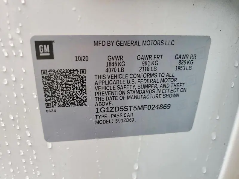 2021 CHEVROLET MALIBU   