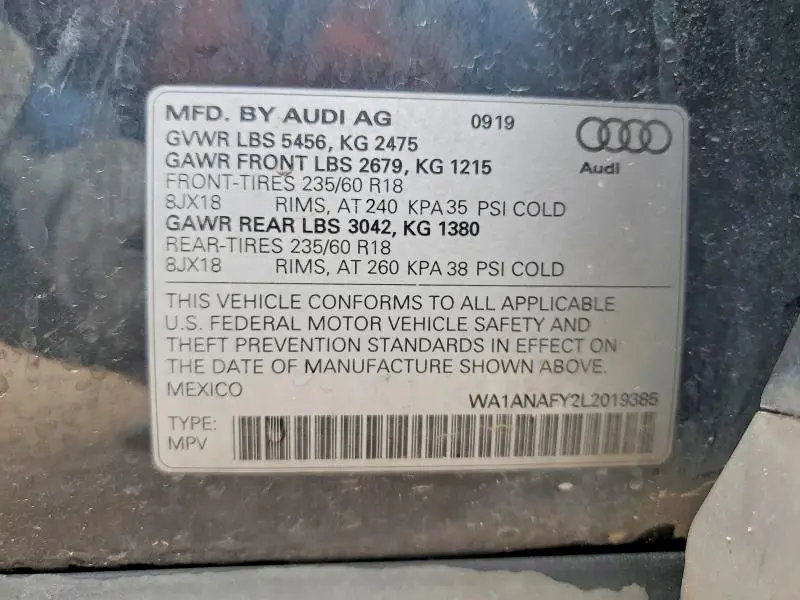 2020 AUDI Q5 PREMIUM/TITANIUM PREMIUM  