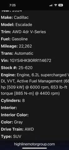 2024 CADILLAC ESCALADE V   