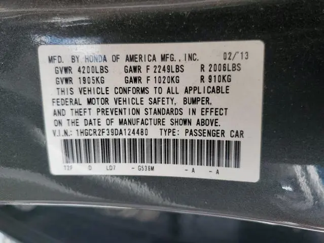 2013 HONDA ACCORD LX  