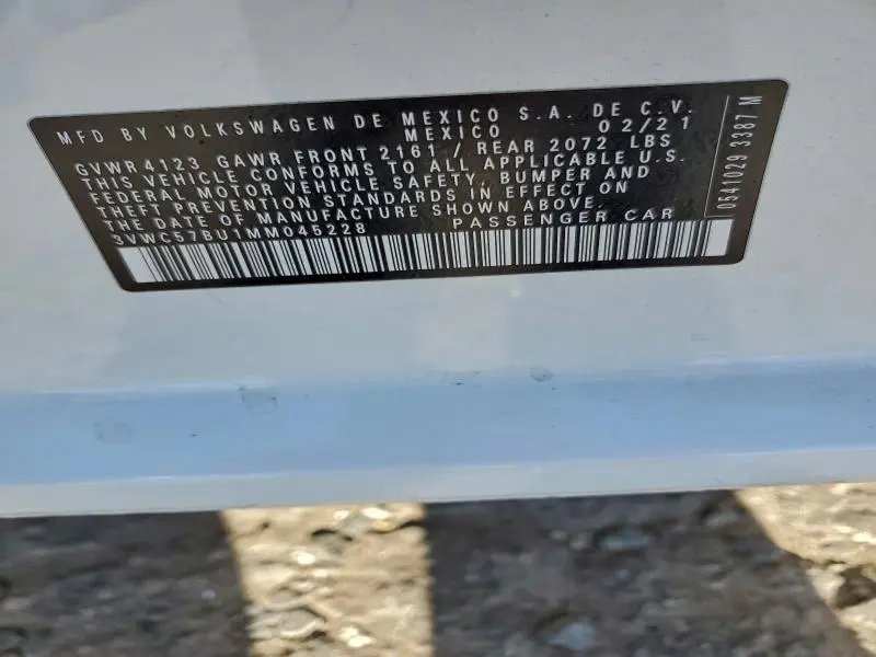 2021 VOLKSWAGEN JETTA S  