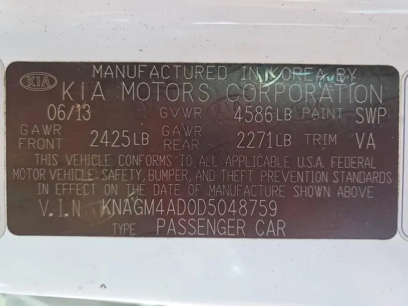 2013 KIA OPTIMA HYBRID  