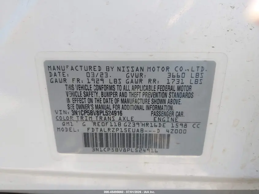 2023 NISSAN KICKS S XTRONIC CVT