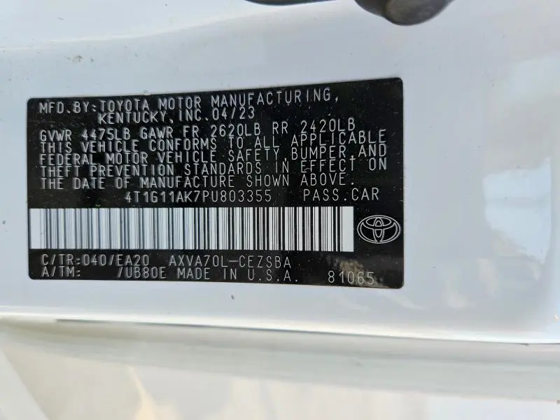 2023 TOYOTA CAMRY SE  