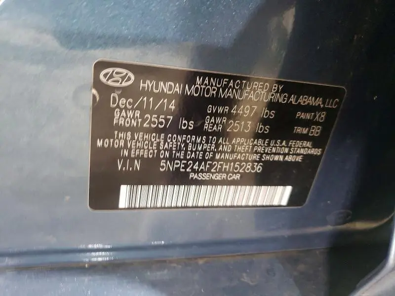 2015 HYUNDAI SONATA SE  
