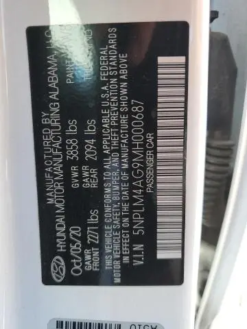 2021 HYUNDAI ELANTRA SEL  