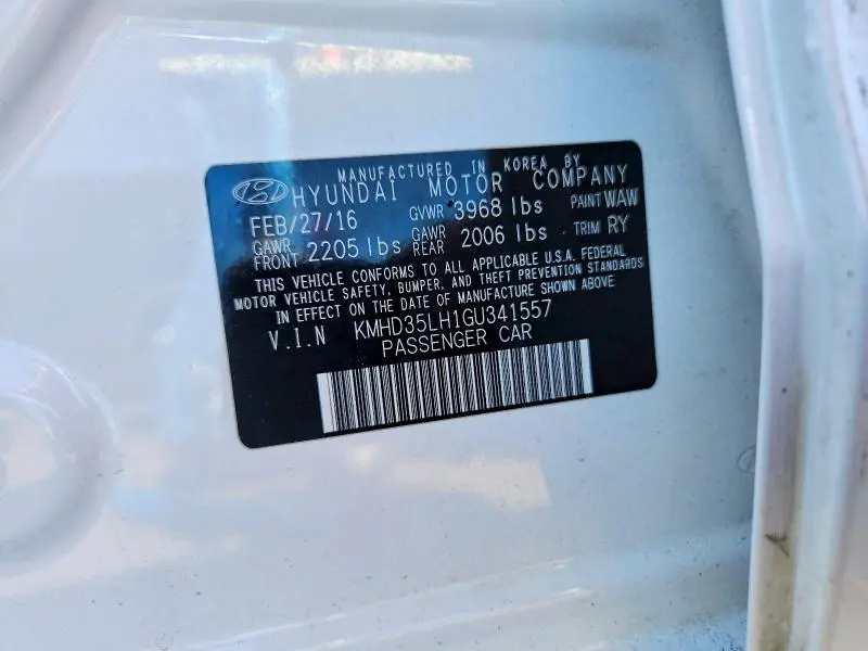 2016 HYUNDAI ELANTRA GT BASE  