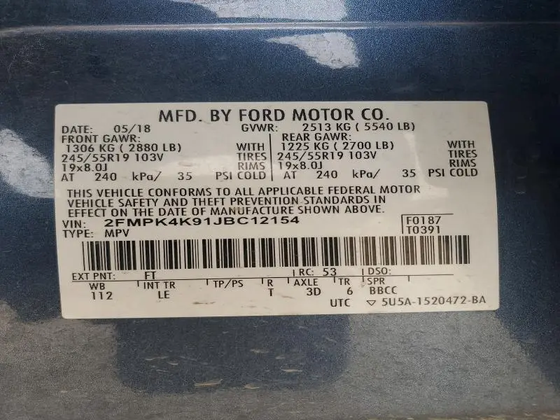 2018 FORD EDGE TITANIUM  