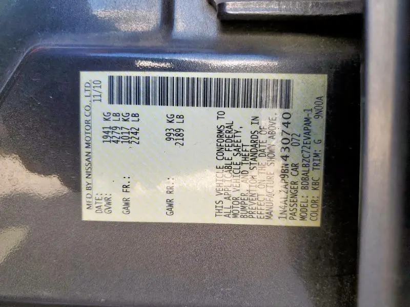 2011 NISSAN ALTIMA BASE  