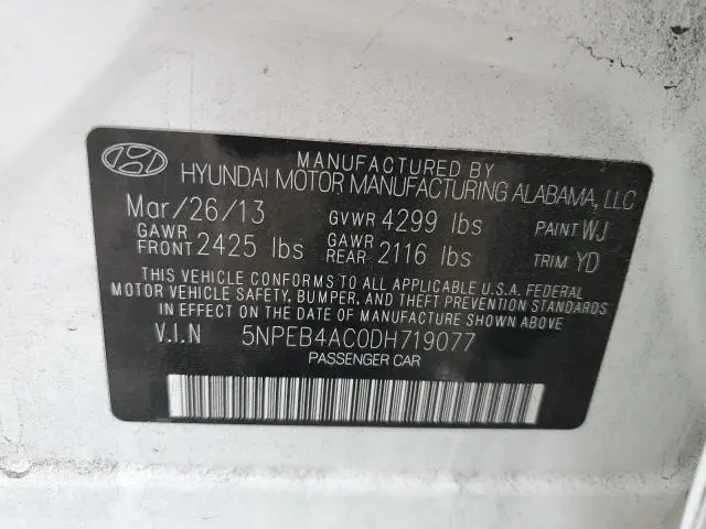 2013 HYUNDAI SONATA GLS  