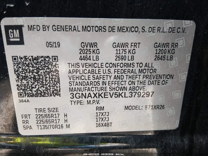 2019 CHEVROLET EQUINOX LT