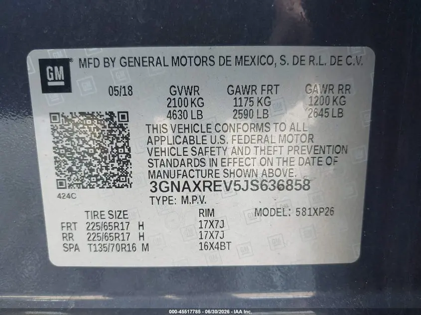 2018 CHEVROLET EQUINOX LS