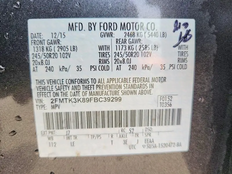 2015 FORD EDGE TITANIUM  