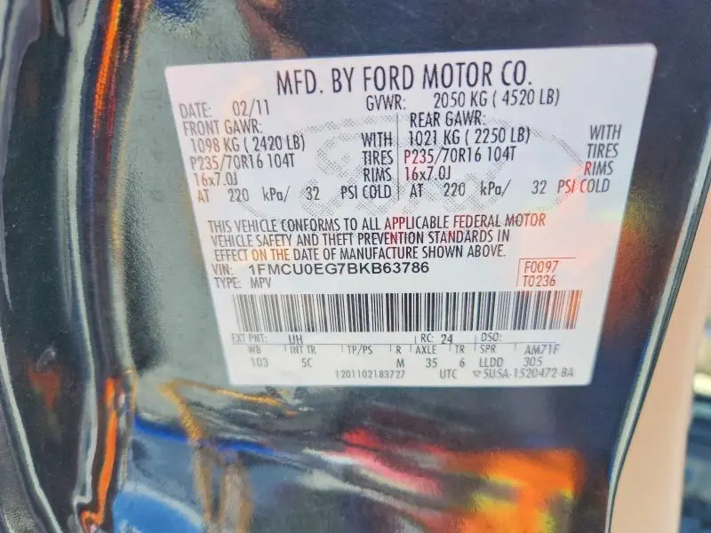 2011 FORD ESCAPE LIMITED  