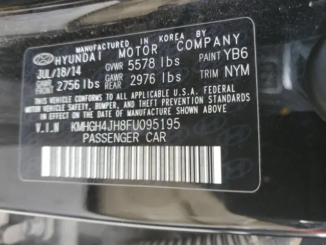 2015 HYUNDAI EQUUS SIGNATURE  