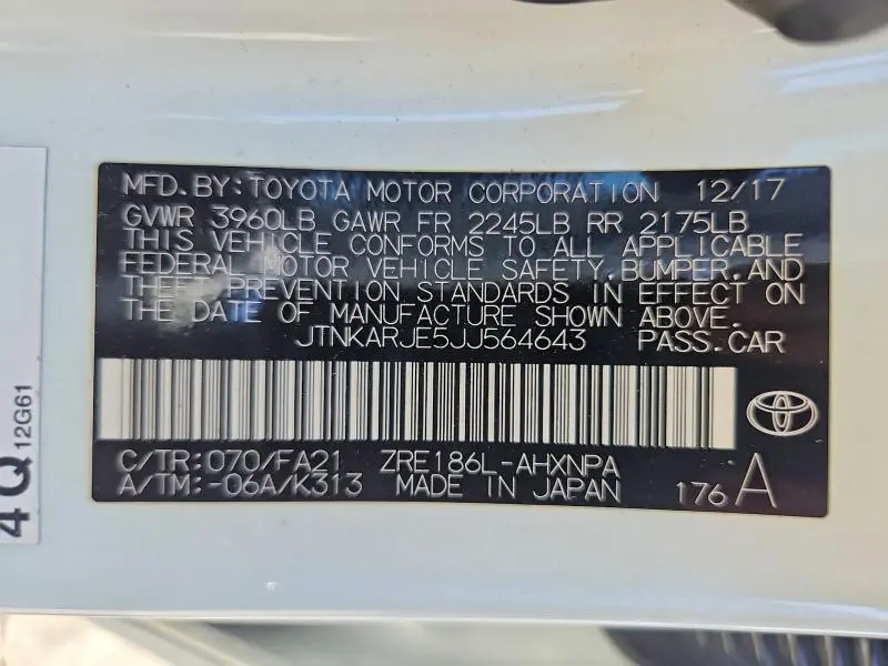 2018 TOYOTA COROLLA IM BASE  