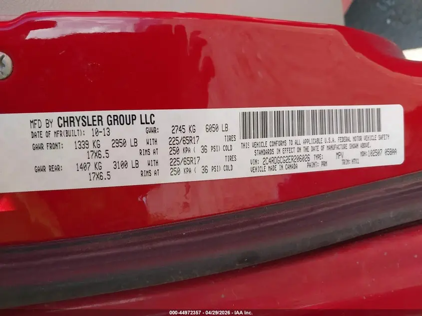 2014 DODGE GRAND CARAVAN SXT