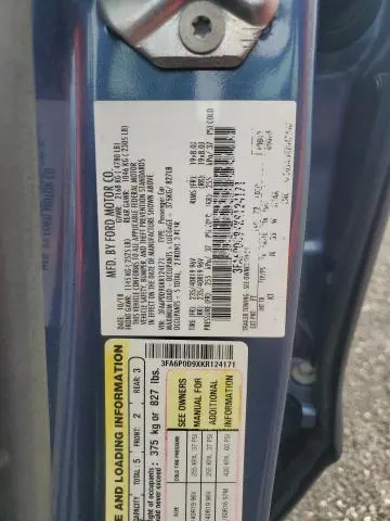 2019 FORD FUSION TITANIUM  