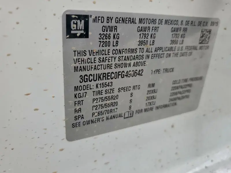 2015 CHEVROLET SILVERADO K1500 LT  