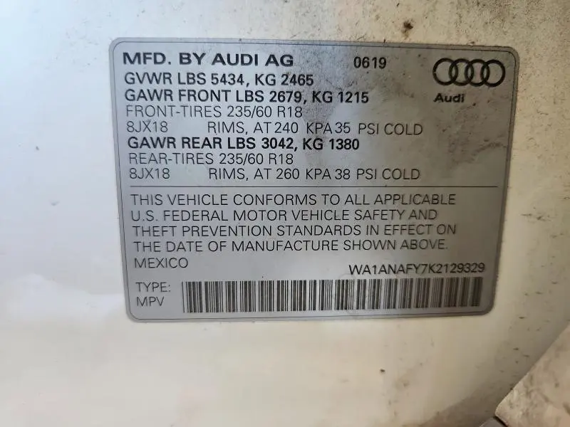 2019 AUDI Q5 PREMIUM  