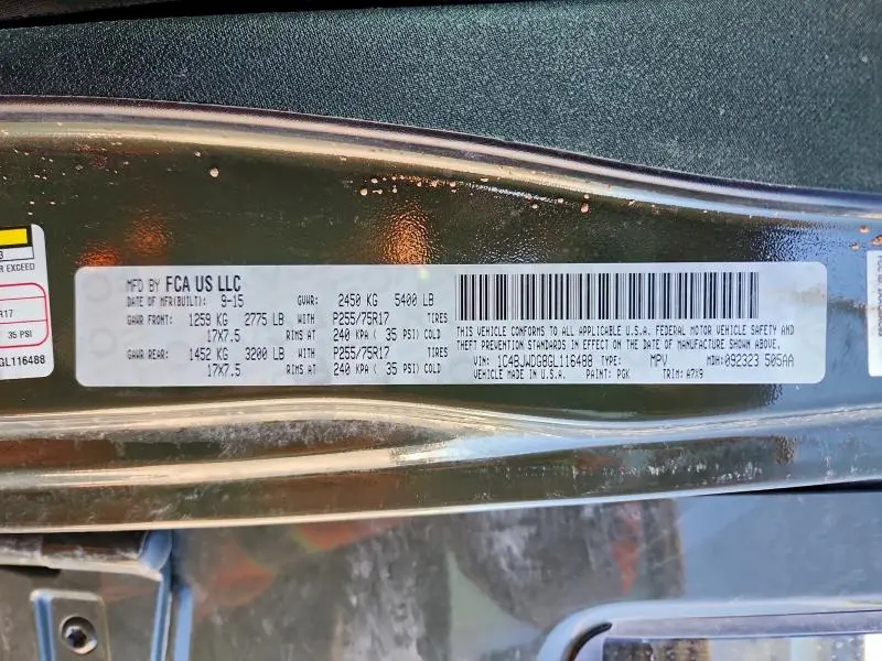 2016 JEEP WRANGLER UNLIMITED SPORT  