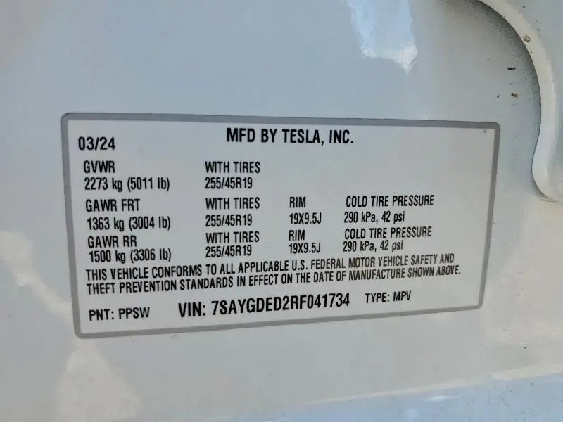 2024 TESLA MODEL Y   