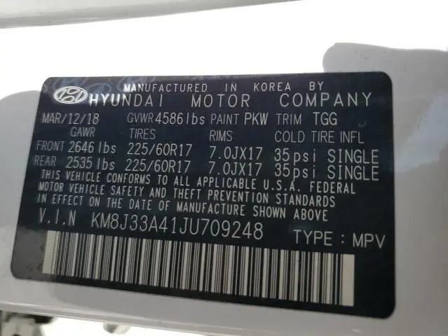 2018 HYUNDAI TUCSON SEL  