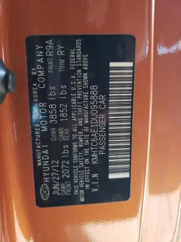 2013 HYUNDAI VELOSTER TURBO
