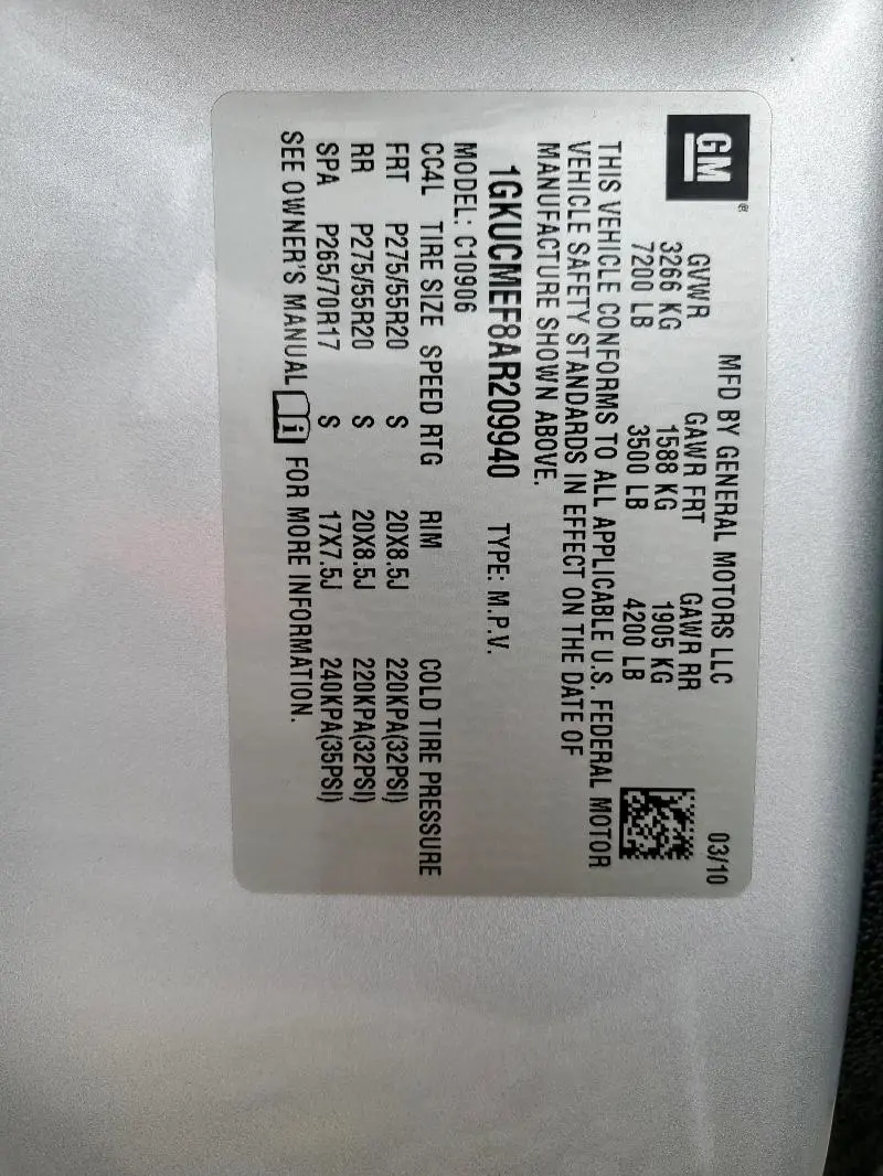 2010 GMC YUKON XL DENALI  