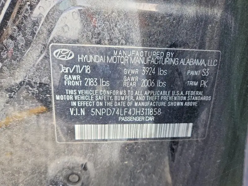 2018 HYUNDAI ELANTRA SE  