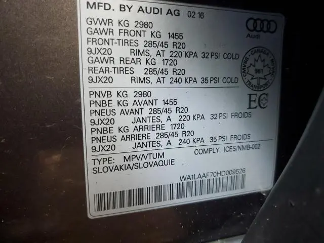 2017 AUDI Q7 PREMIUM PLUS  