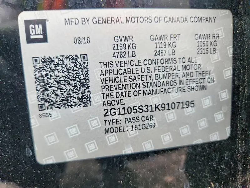 2019 CHEVROLET IMPALA PREMIER  