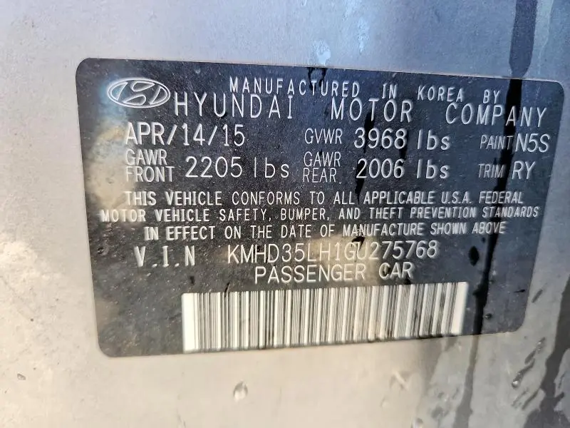 2016 HYUNDAI ELANTRA GT BASE  