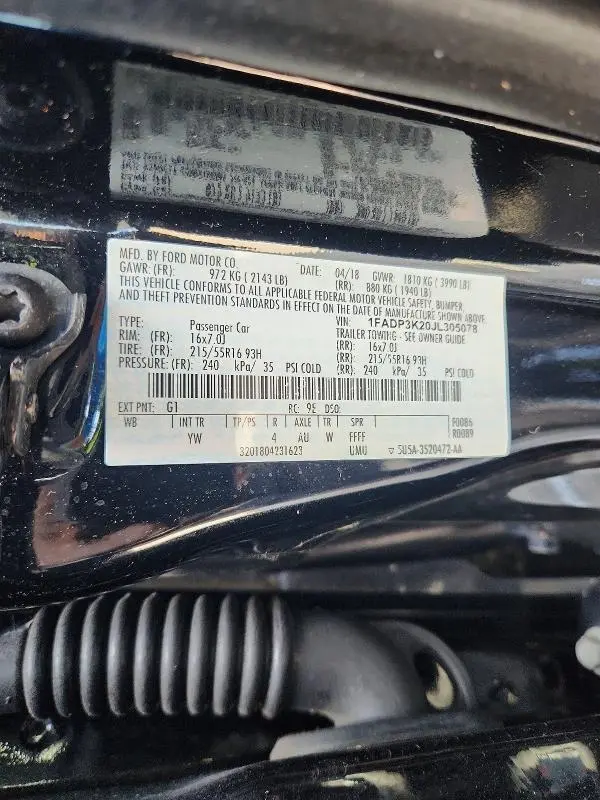 2018 FORD FOCUS SE  