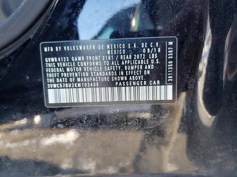 2019 VOLKSWAGEN JETTA S  