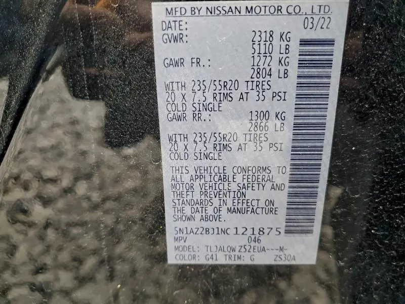 2022 NISSAN MURANO SV  