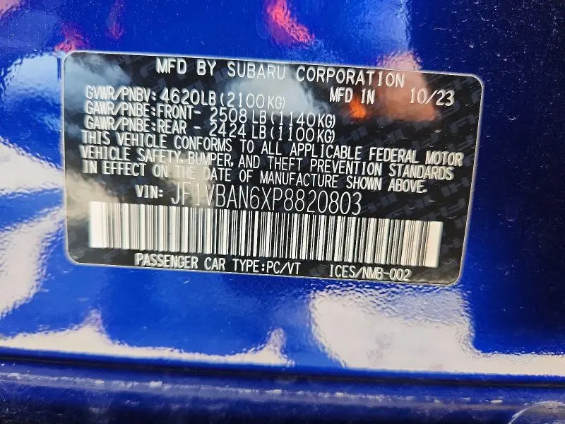2023 SUBARU WRX LIMITED  