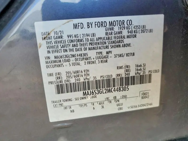 2021 FORD ECOSPORT SE  
