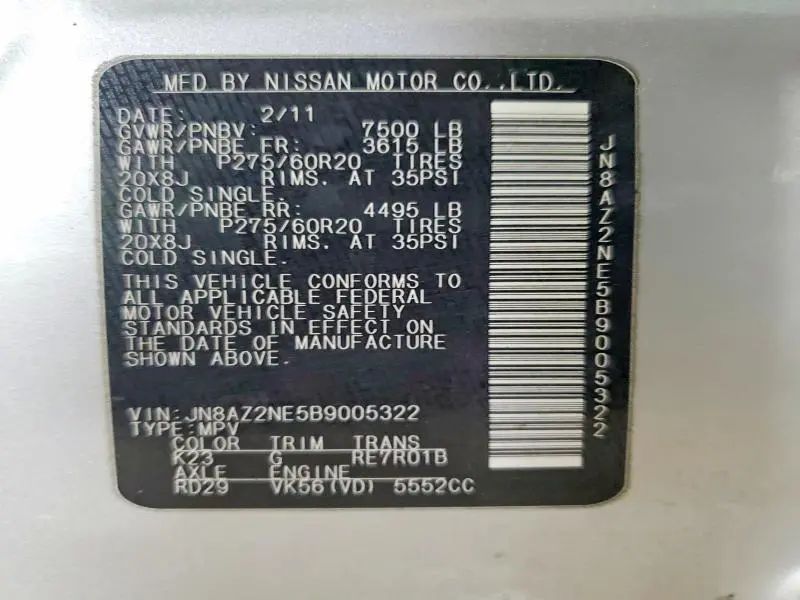 2011 INFINITI QX56 BASE  