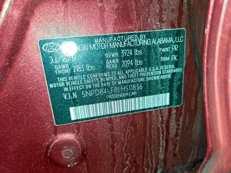 2020 HYUNDAI ELANTRA SEL  