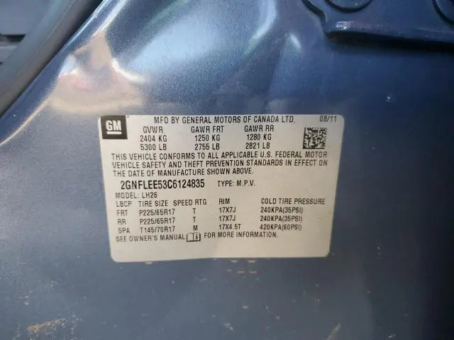2012 CHEVROLET EQUINOX LT  
