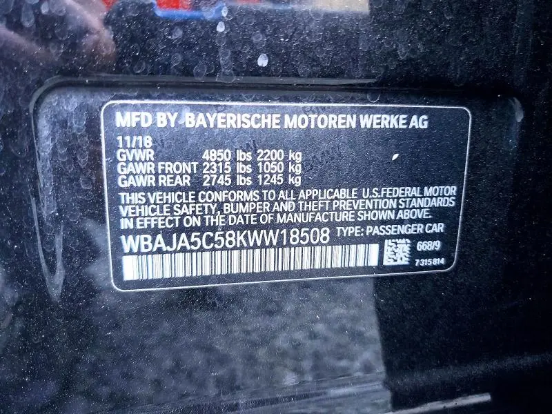 2019 BMW 530 I  