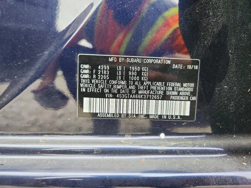 2019 SUBARU IMPREZA   