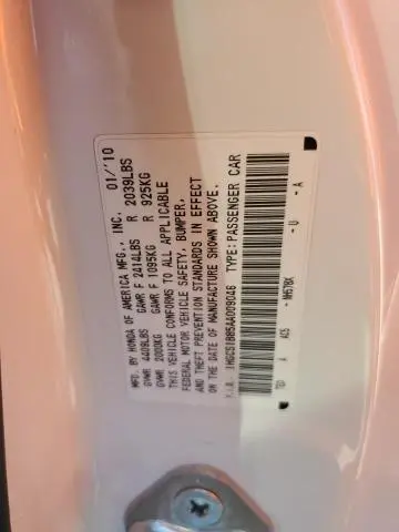 2010 HONDA ACCORD EXL  