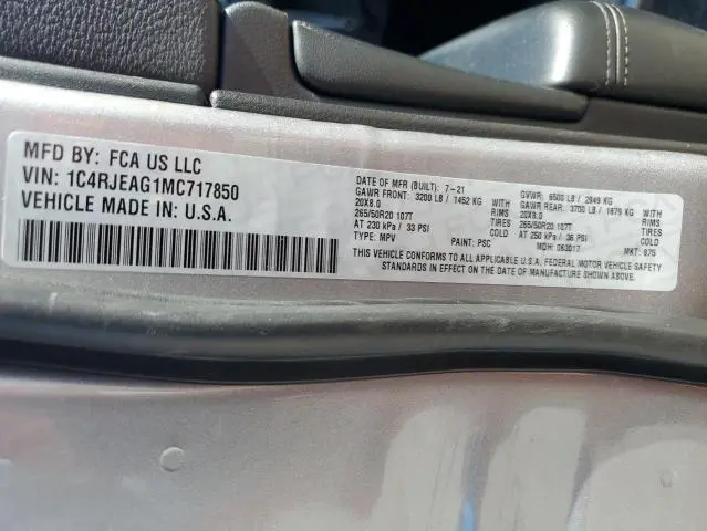 2021 JEEP GRAND CHEROKEE LAREDO  