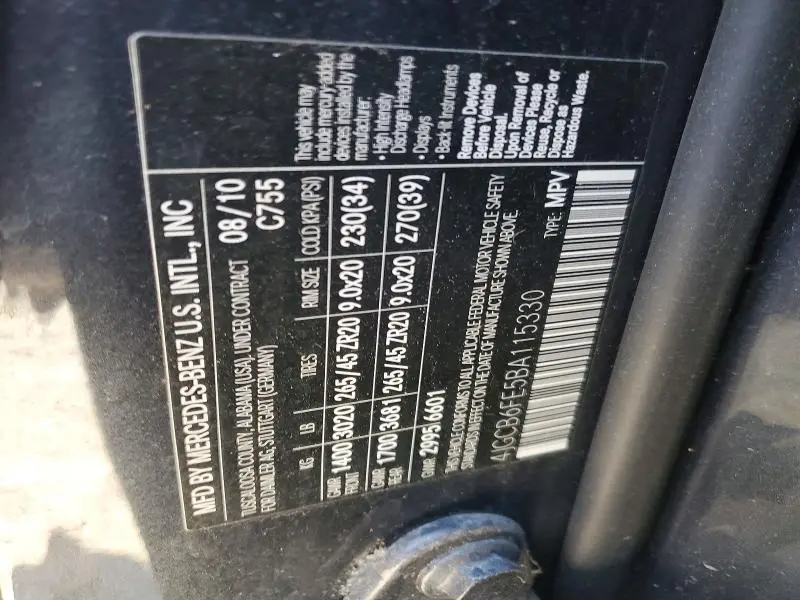 2011 MERCEDES-BENZ R 350 4MATIC  