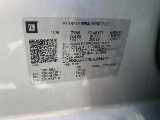 2020 CHEVROLET TAHOE K1500 LT  